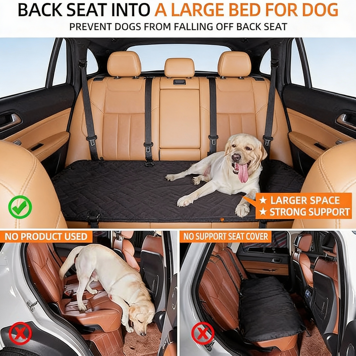 Kabeera™ Back Seat Extender & Dog Car Seat Cover