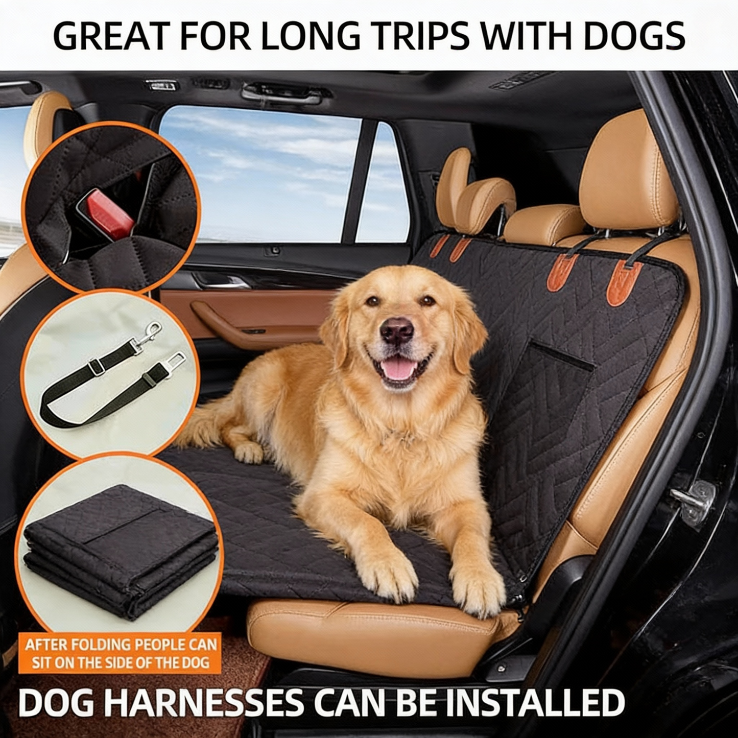 Kabeera™ Back Seat Extender & Dog Car Seat Cover